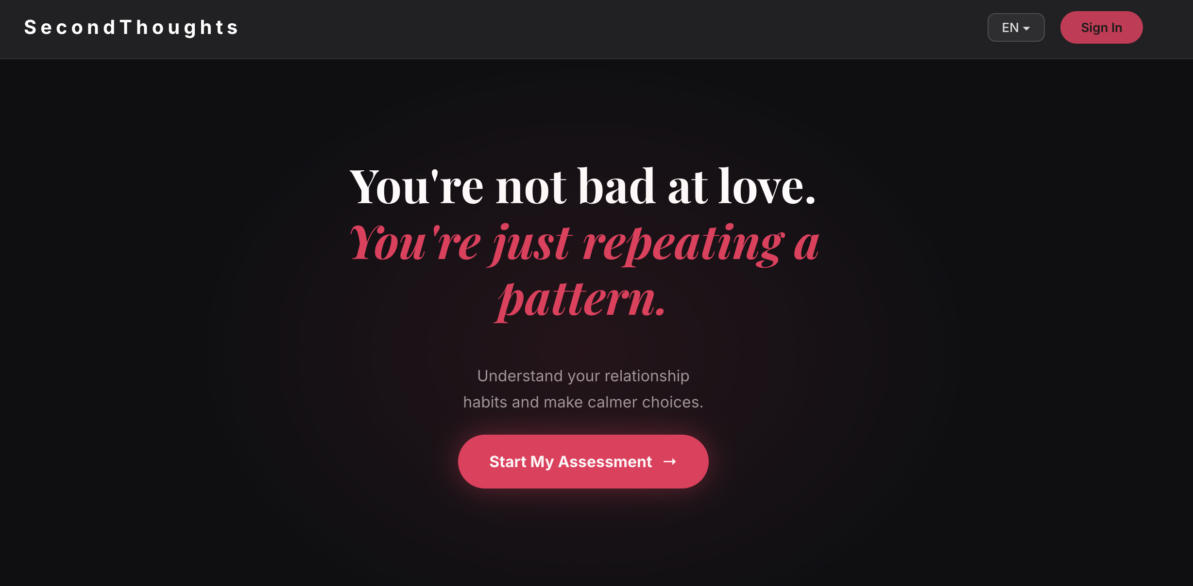 SecondThoughts 메인 랜딩 페이지